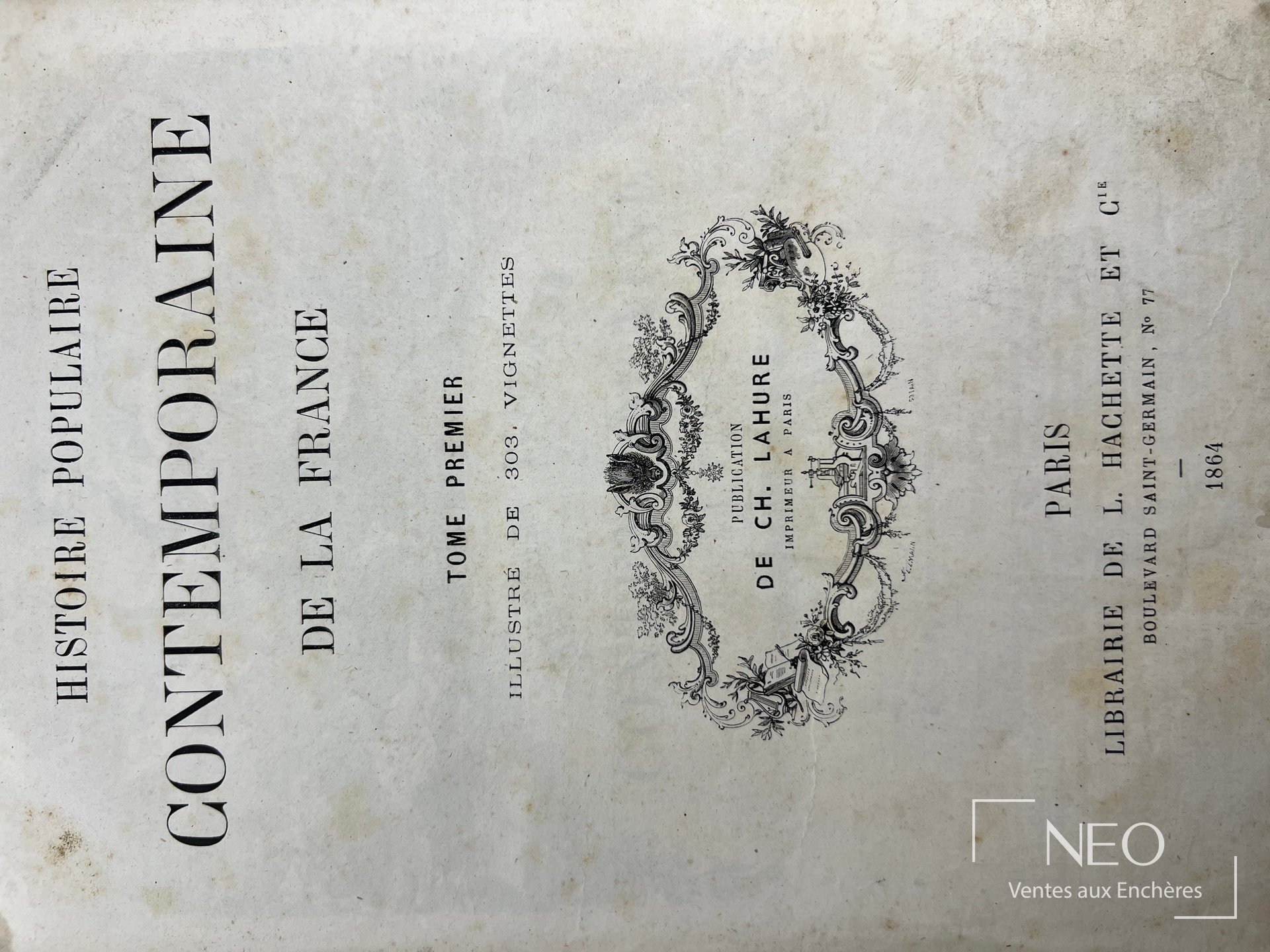 Page de titre d'un ouvrage ancien intitulé Histoire populaire contemporaine de la France
