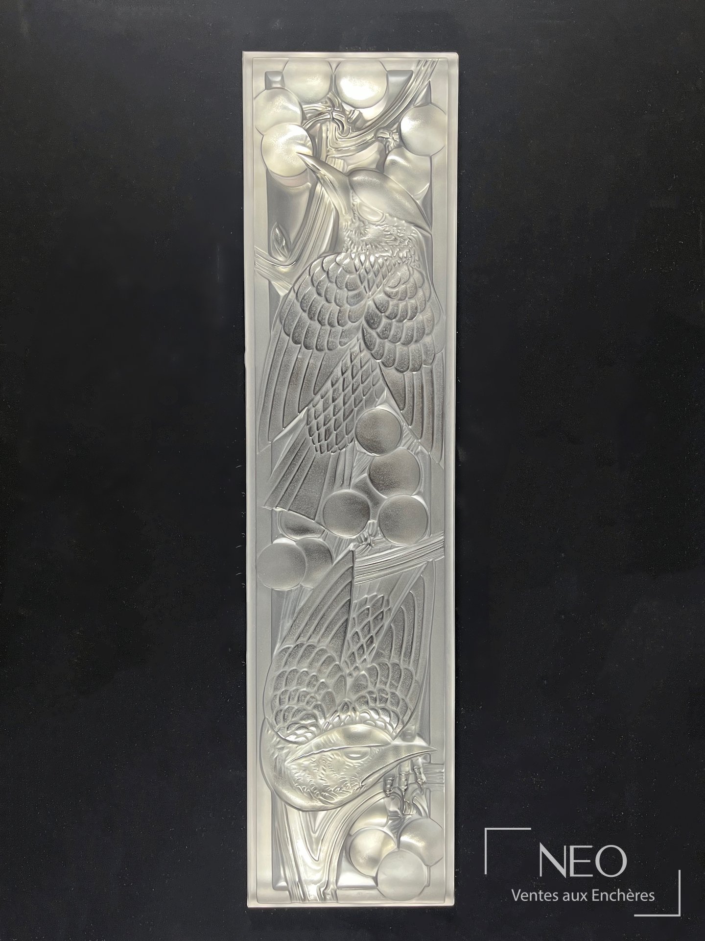 Panneau décoratif Lalique France en cristal incolore