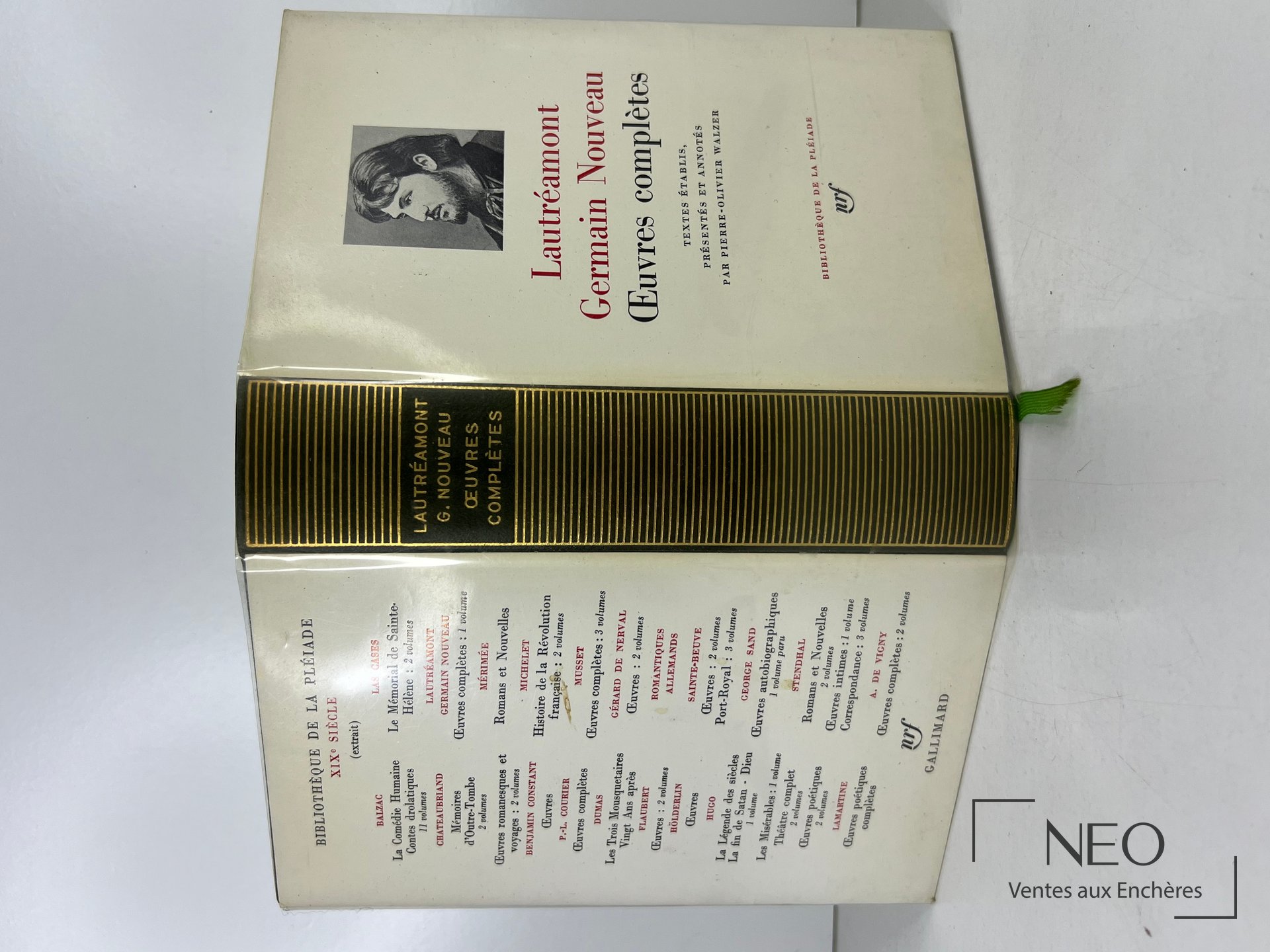 Couverture des Œuvres complètes de Lautreamont (Germain Nouveau) avec titre et portrait.