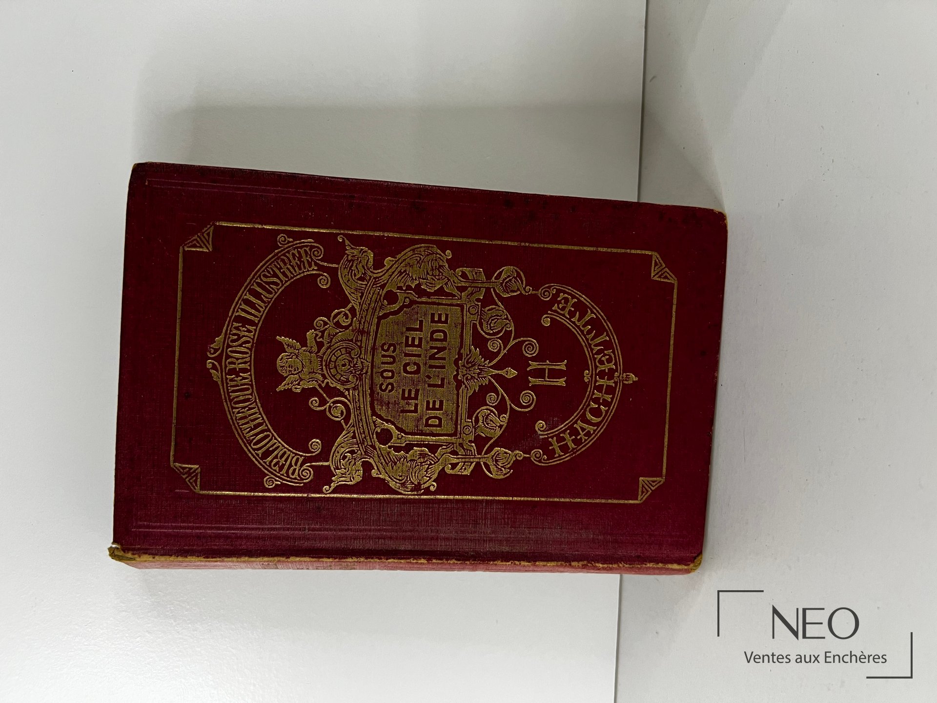 Couverture rouge ornée de dorure du livre Sous le ciel de l'Inde