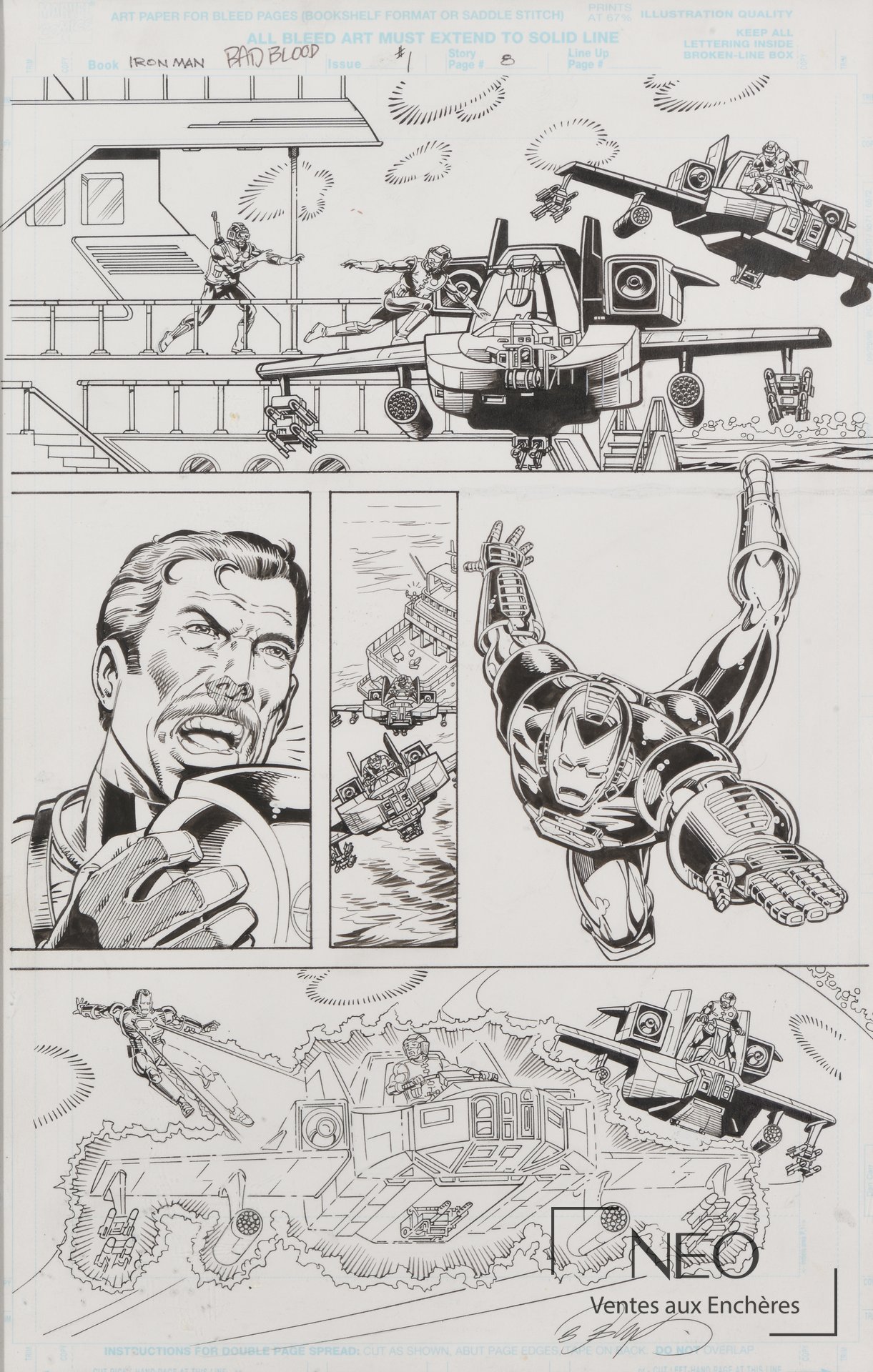 Planche originale Iron Man de Bob Layton