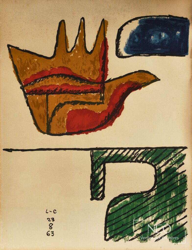 Lithographie colorée de Le Corbusier