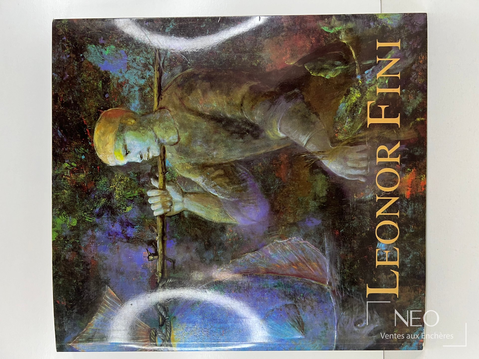 Couverture illustrée du livre Leonor Fini avec un personnage peint sur fond sombre.