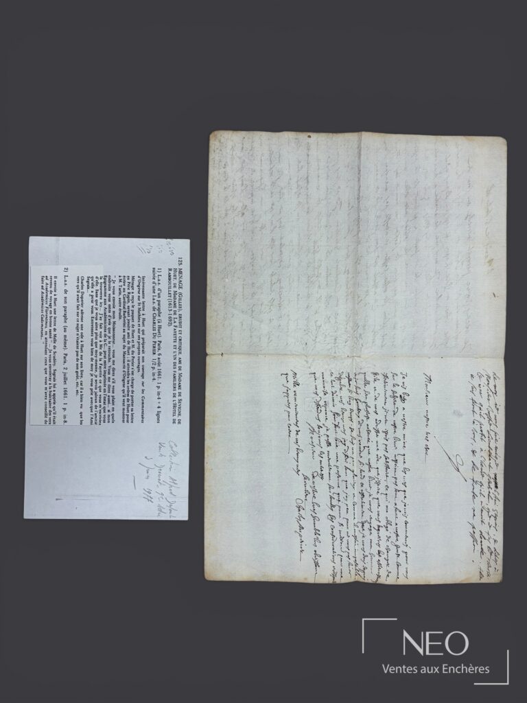 Lettre autographe manuscrite sur papier