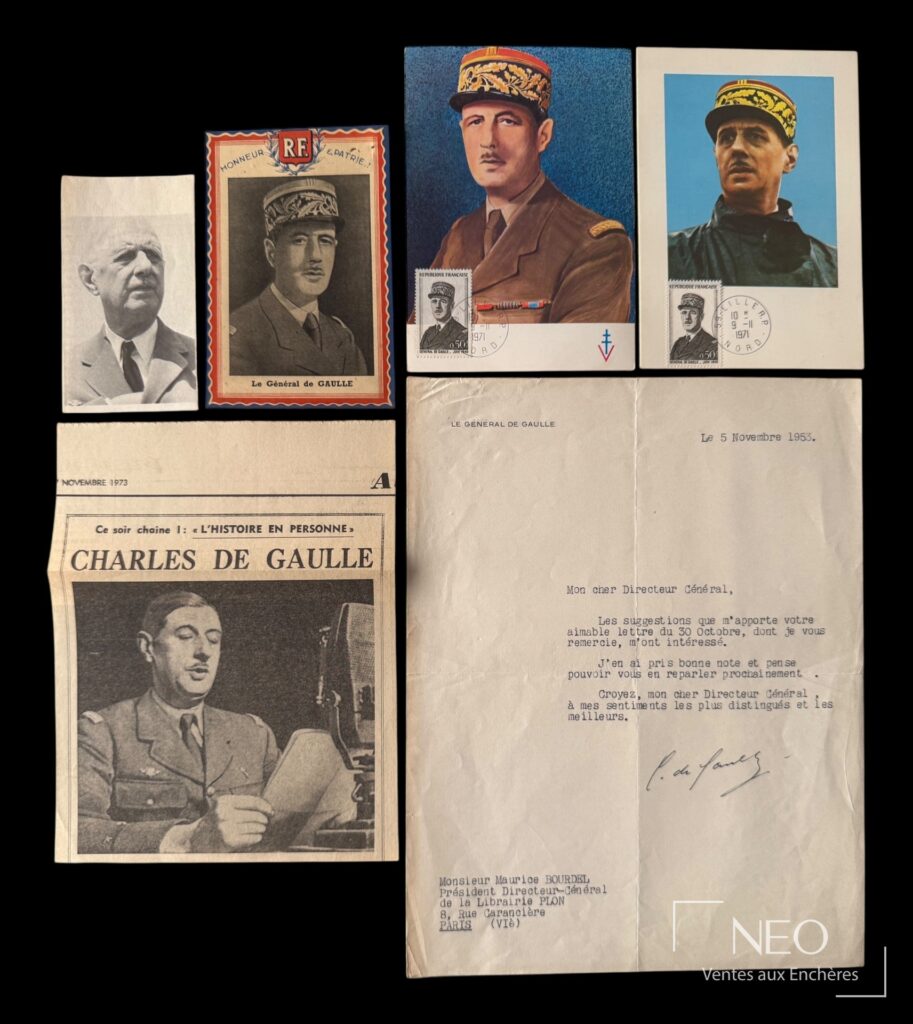 Portrait de Charles de Gaulle en noir et blanc