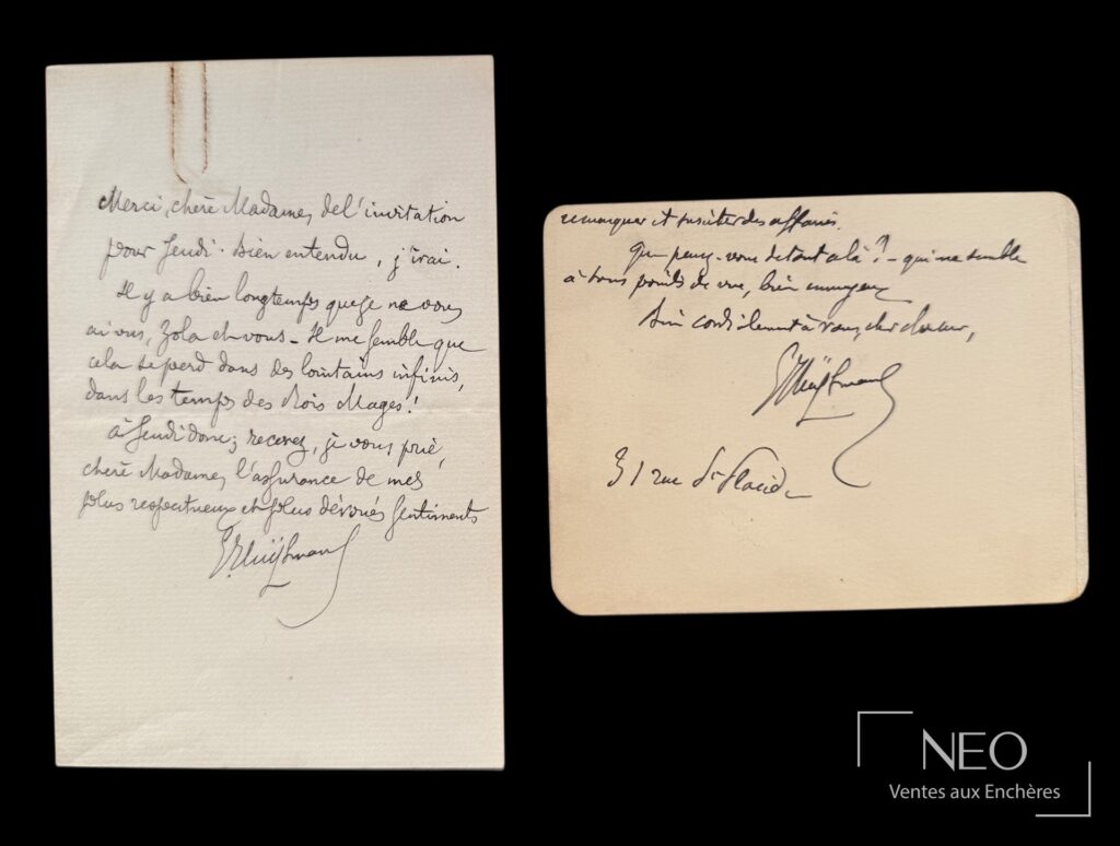 Lettre autographe signée de Joris-Karl Huysmans