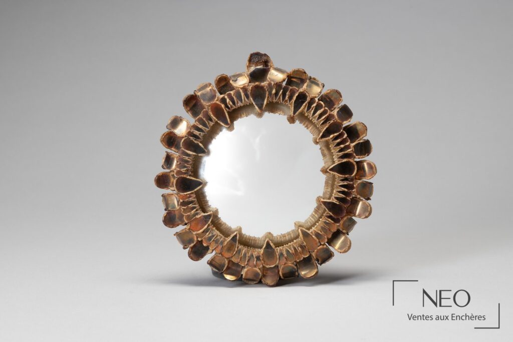 Miroir circulaire Line Vautrin en talossel mordoré