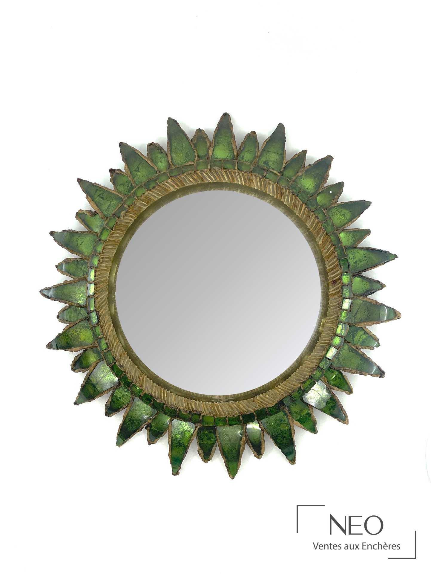 Miroir rond Line Vautrin en talosel vert
