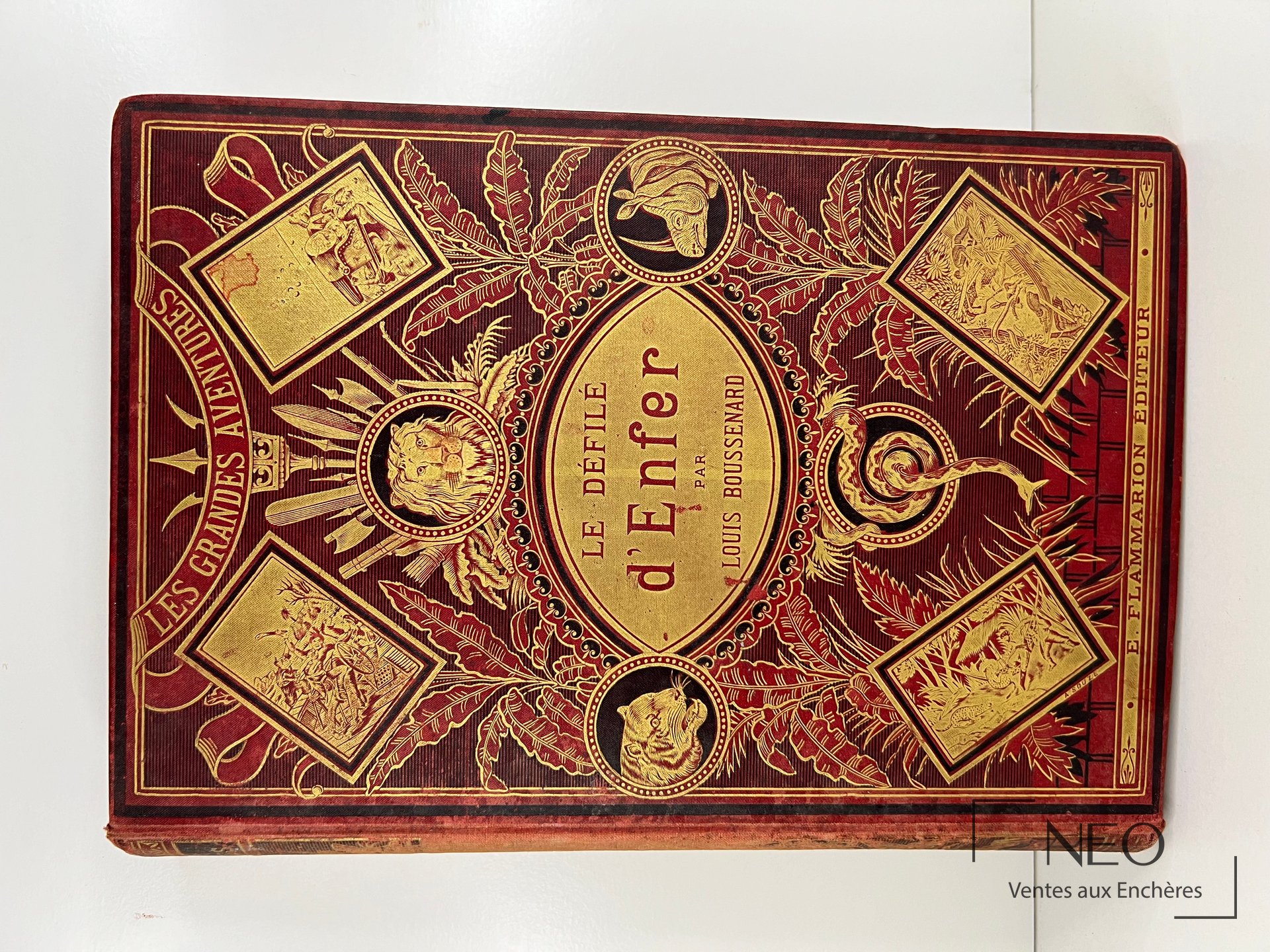 Cartonnage polychrome de Le défilé d'enfer de Louis Boussenard