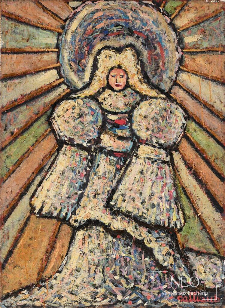 Huile sur toile de Louis Cattiaux représentant une femme
