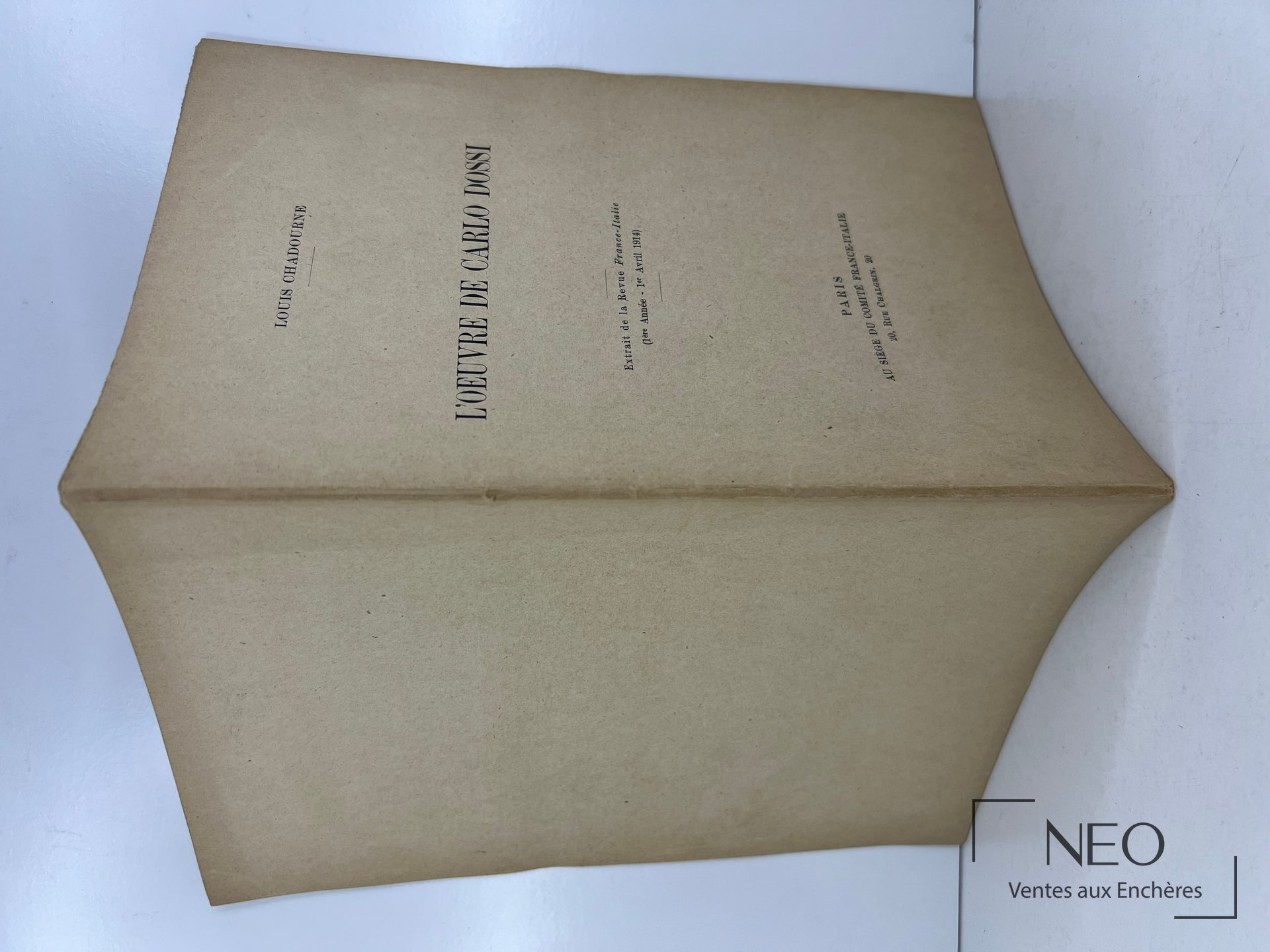 Couverture de la brochure L'oeuvre de Carlo Dossi