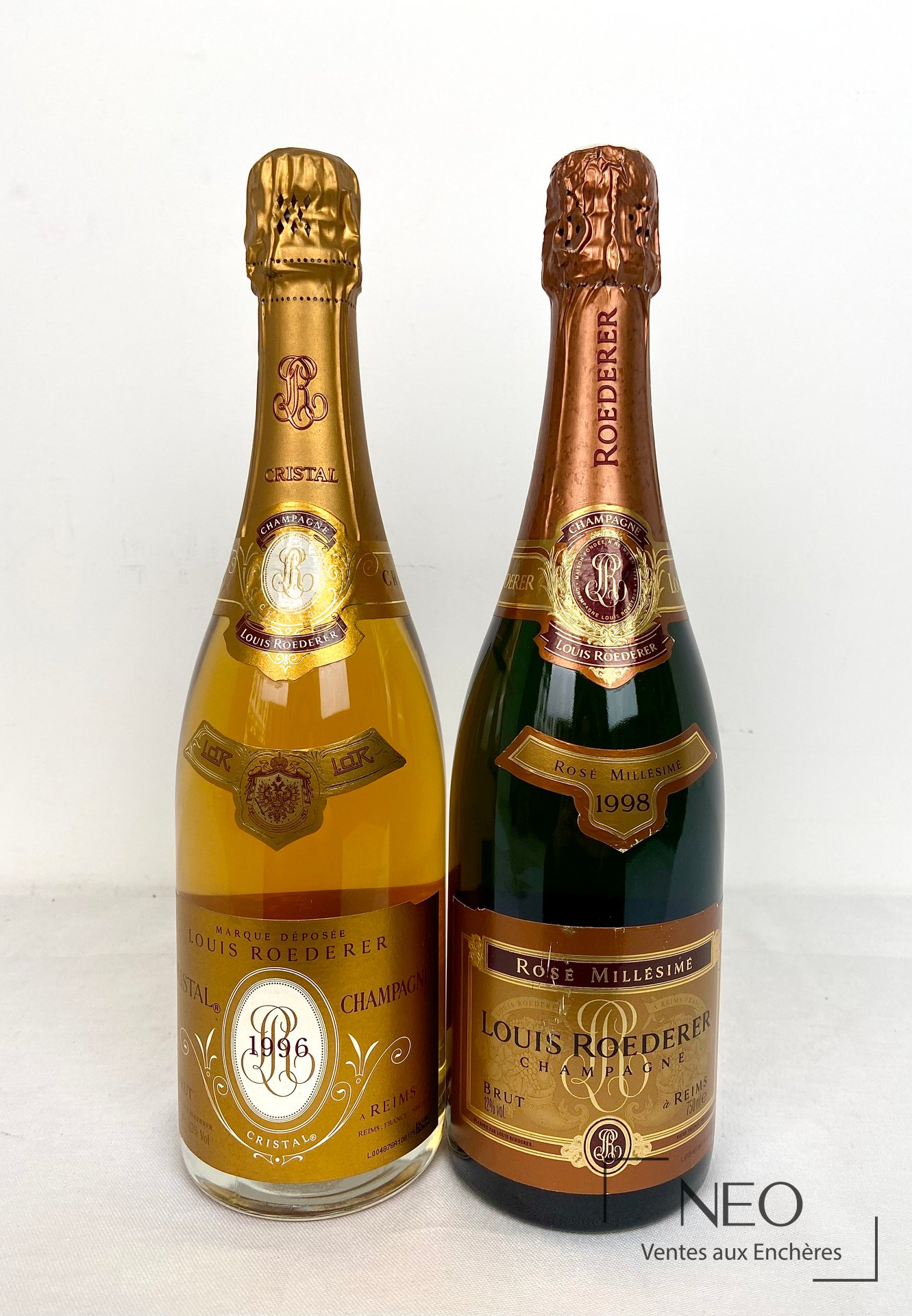 Louis Roederer, ensemble de deux bouteilles de champagne millésimé