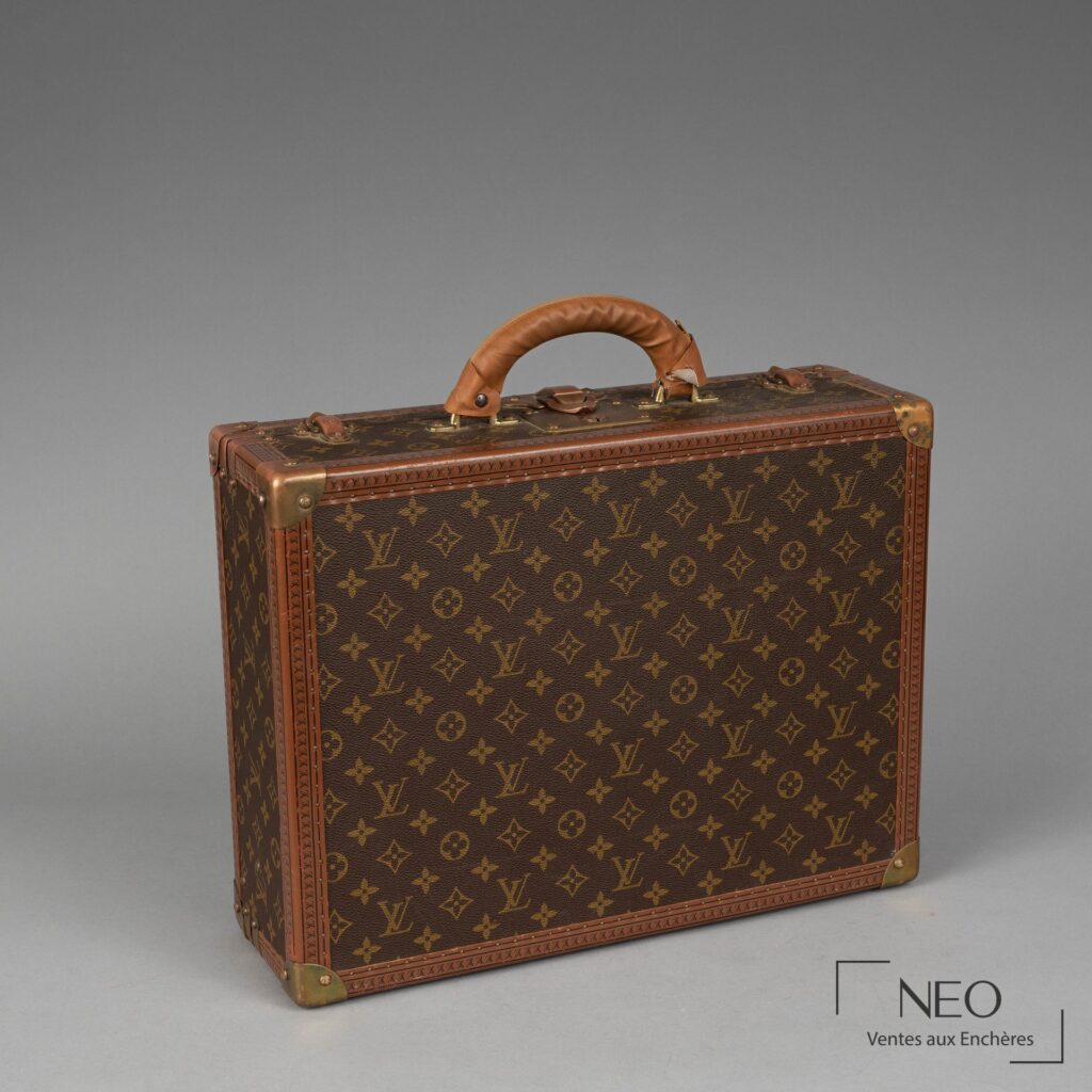 Valise Louis Vuitton Cottevile en toile monogram et cuir naturel