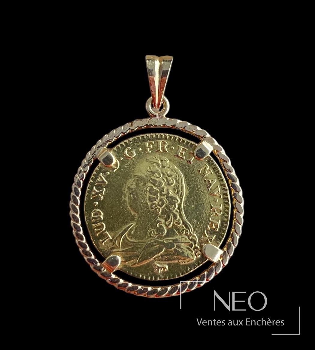 Louis d’or de Louis XV monté en pendentif
