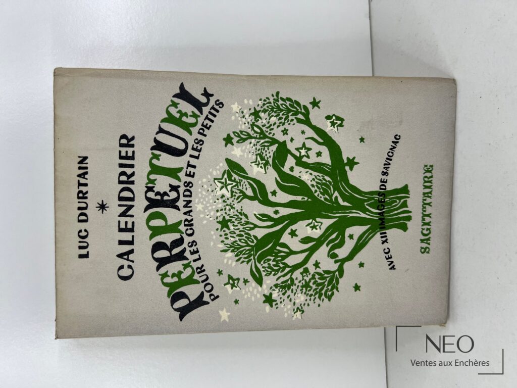 Couverture illustrée de Luc Durtain avec arbre vert et noir sur fond beige