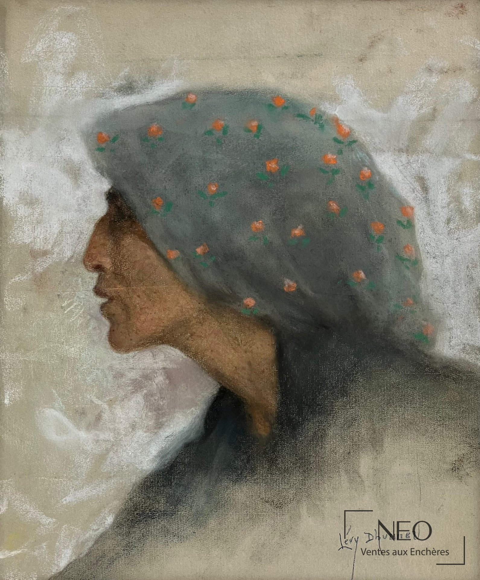 Portrait de profil d’une femme voilée