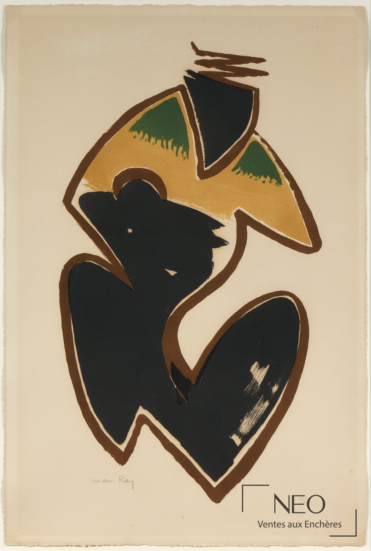 Lithographie abstraite signée Man Ray
