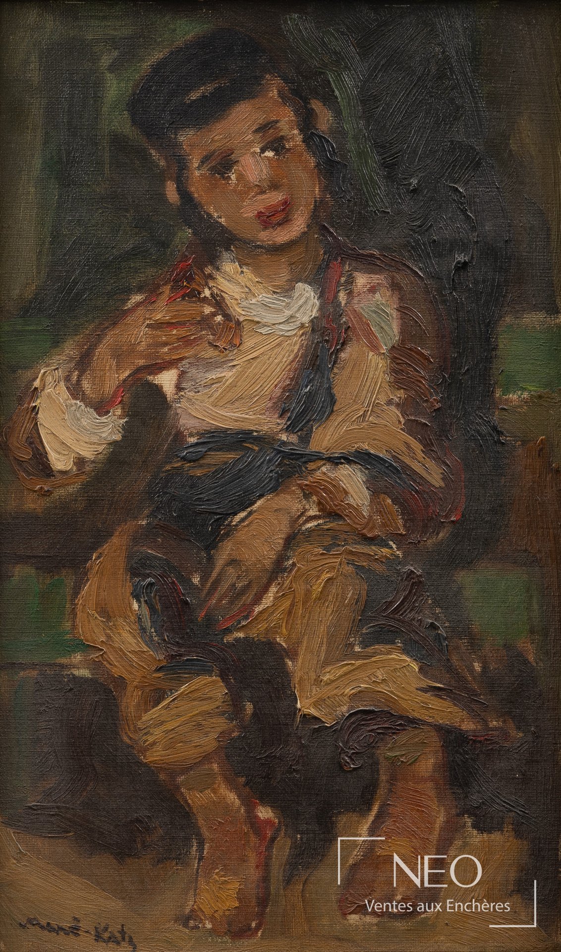 Portrait peint d'un petit garçon aux empâtements marqués