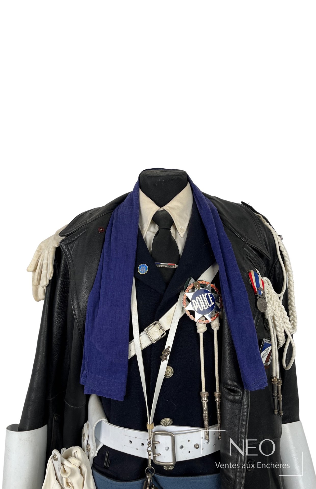 Mannequin de motocycliste de la Police nationale habillé