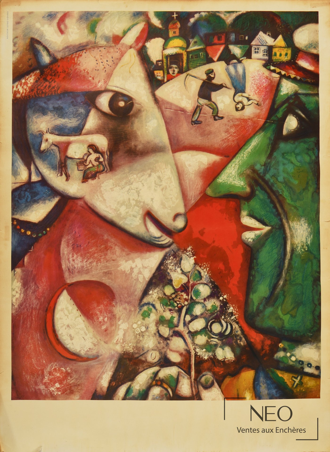 Marc Chagall d’après Scène à Vitebsk, impression sur papier