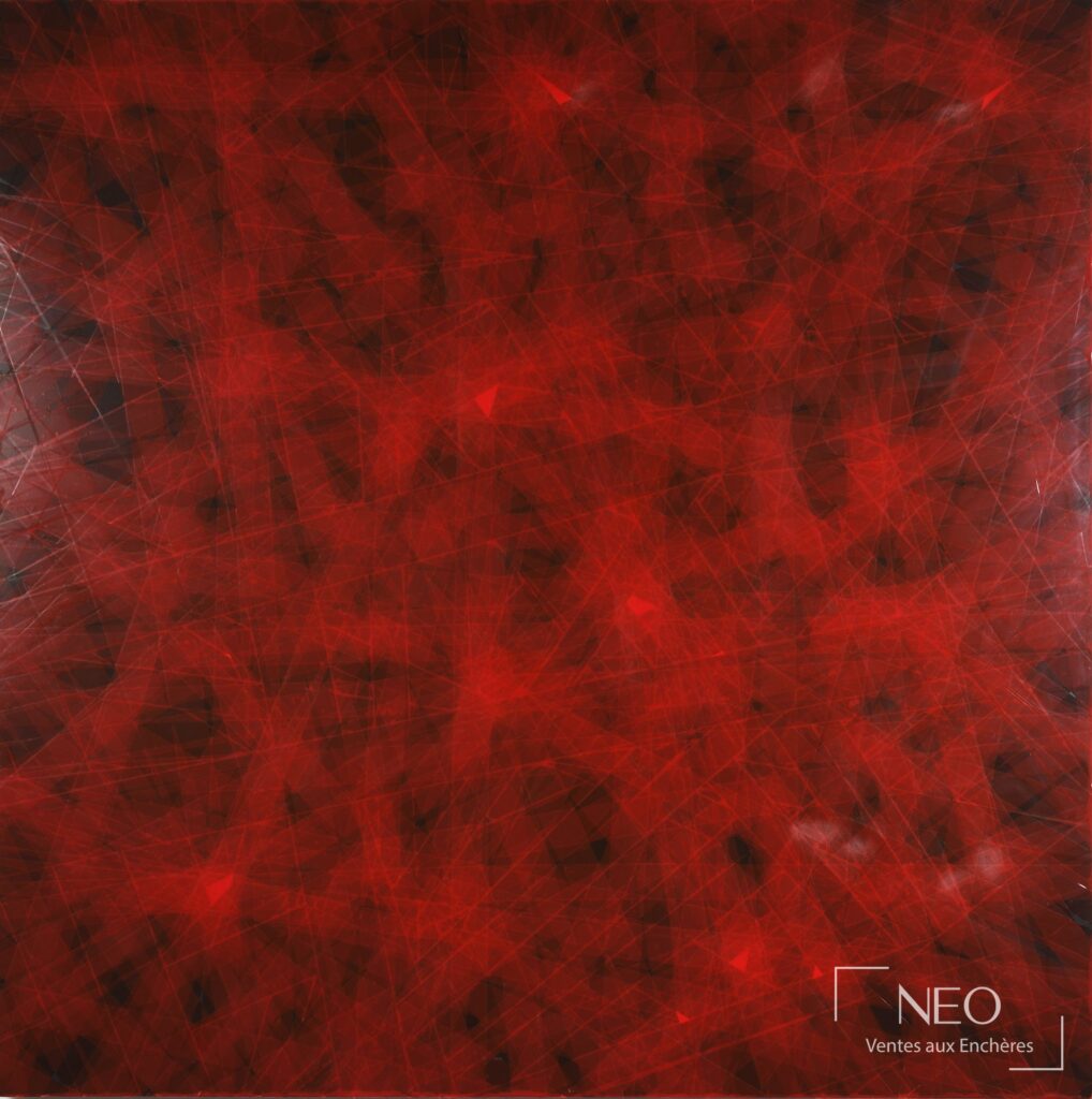 Composition abstraite rouge de Marc Chevalier