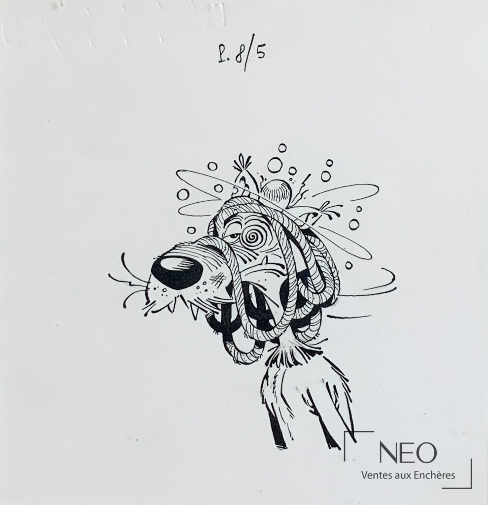 Illustration humoristique de Marcel Gotlib représentant un loup