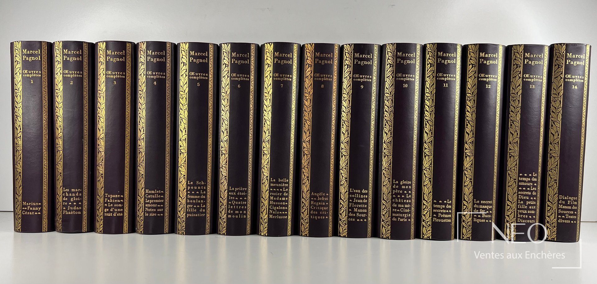 Suite de quatorze tomes Marcel Pagnol en reliure éditeur