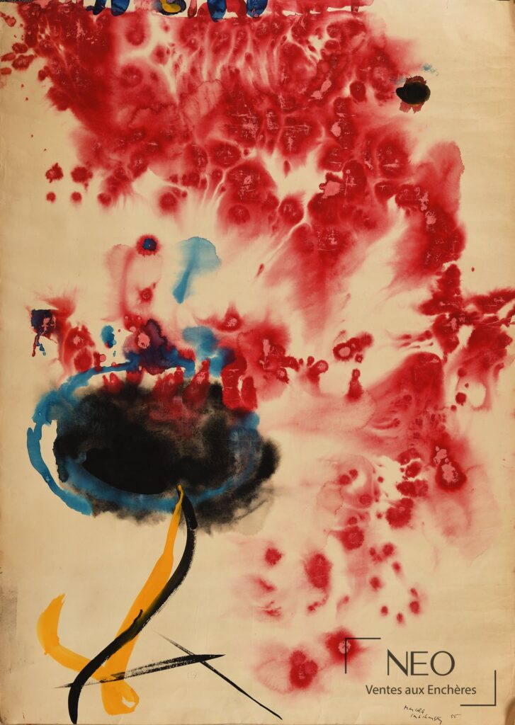Composition abstraite aux dominantes rouges