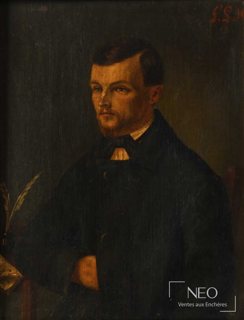 Portrait d'homme peint à l'huile sur fond sombre