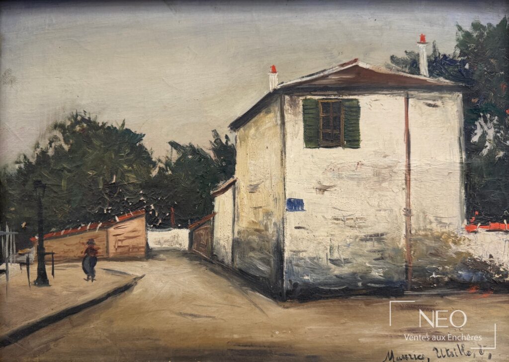 Vue d'ensemble du tableau de Maurice Utrillo représentant une maison à Montmartre