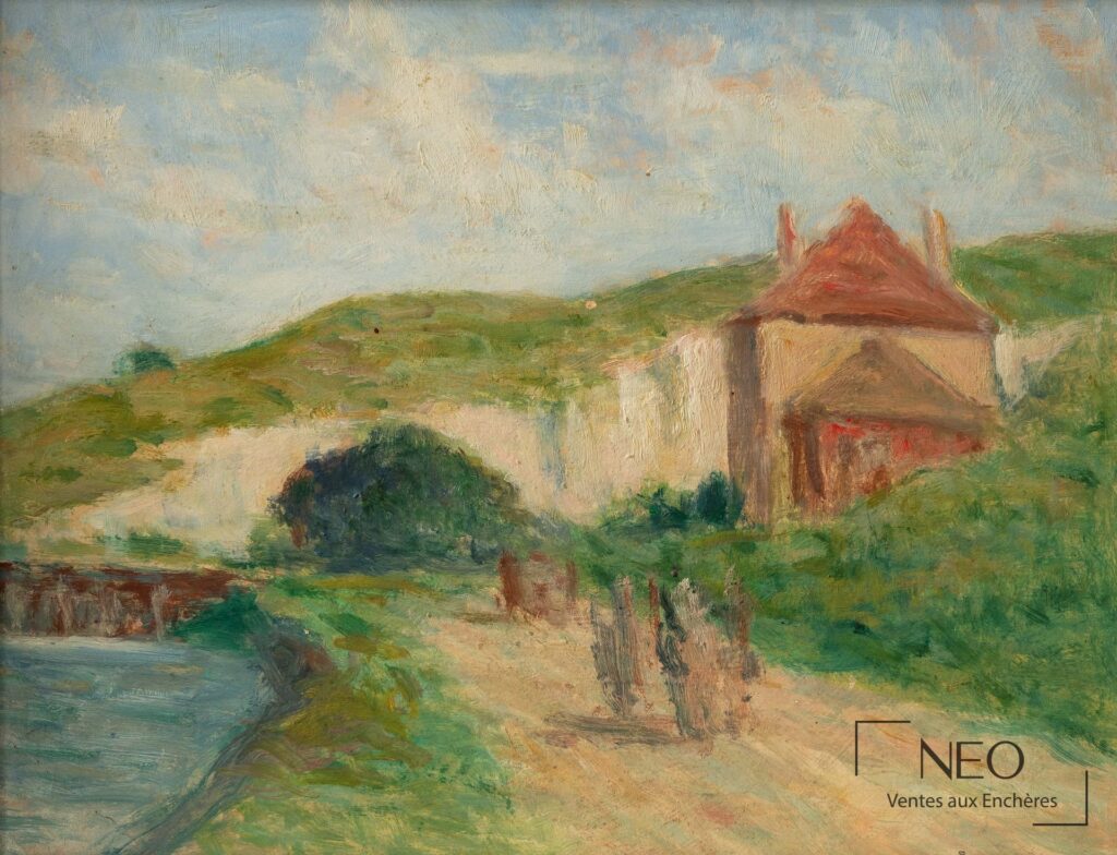 Paysage de Maximilien Luce représentant un barrage à Méricourt