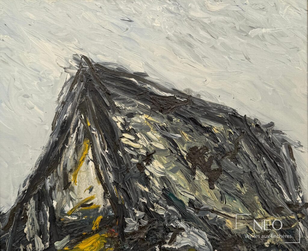Peinture abstraite à dominante noire