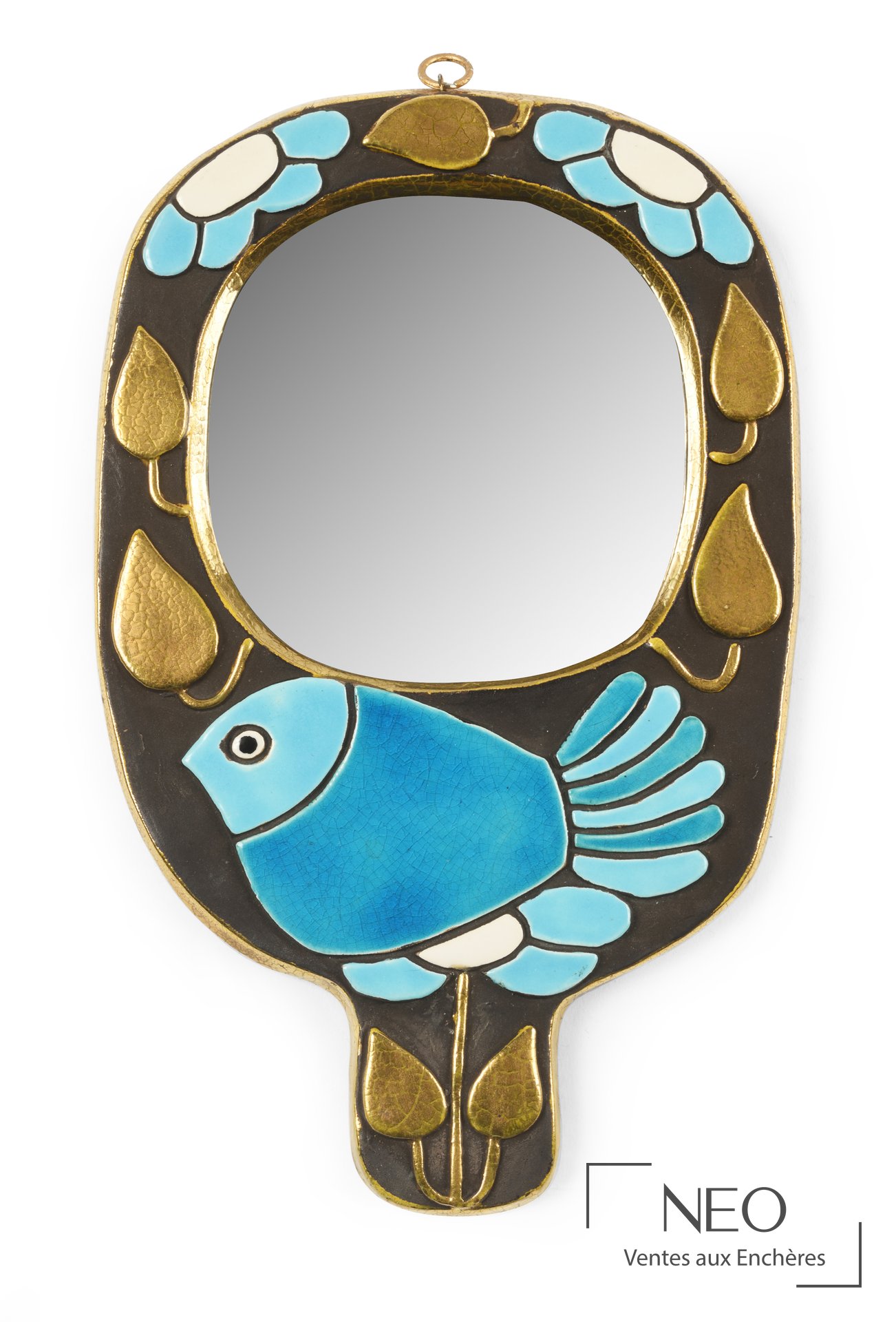 Mithé Espelt miroir face à main modèle Moineau années 60