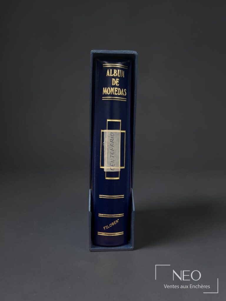 Album bleu de monnaies avec étiquette manuelle Centenario