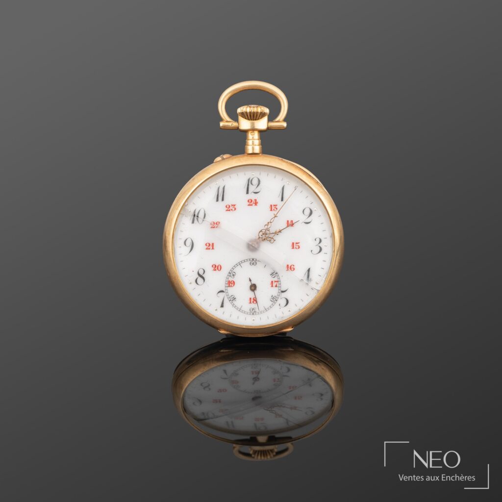 Montre à gousset en or jaune 18K