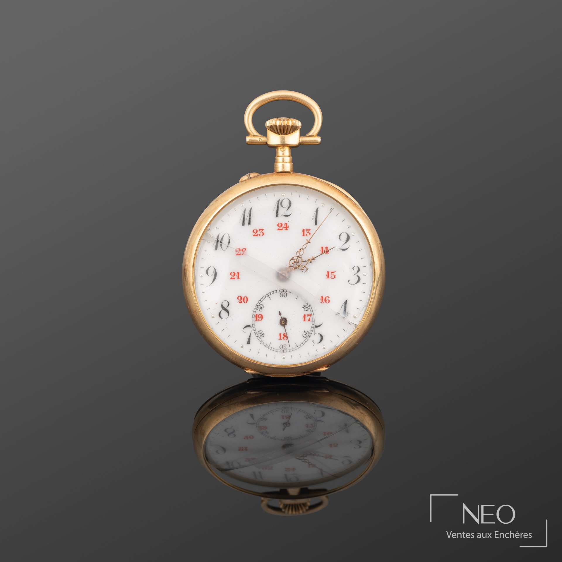 Montre à gousset en or jaune 18K