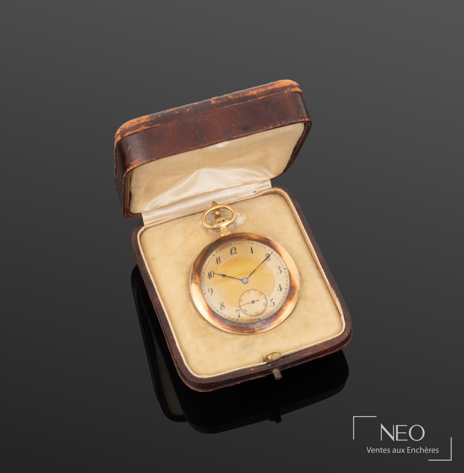 Montre de smoking en or jaune 18 carats, boîtier rond