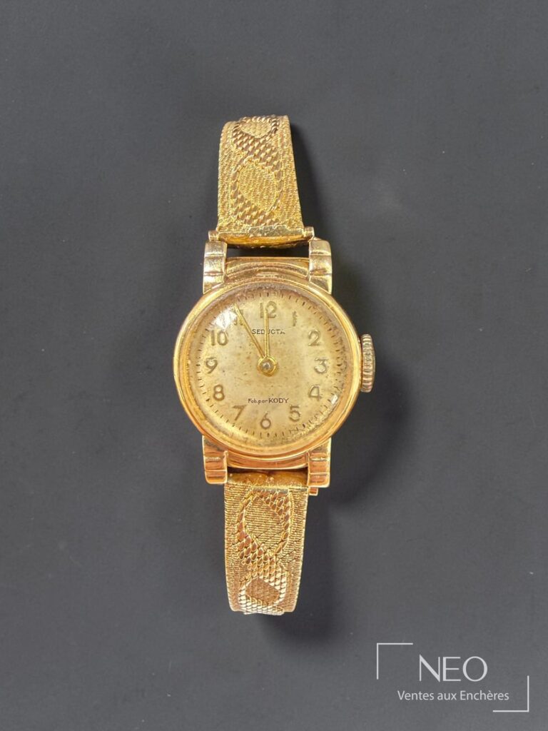 Montre-bracelet KODY Seducta en or jaune avec cadran à chiffres arabes