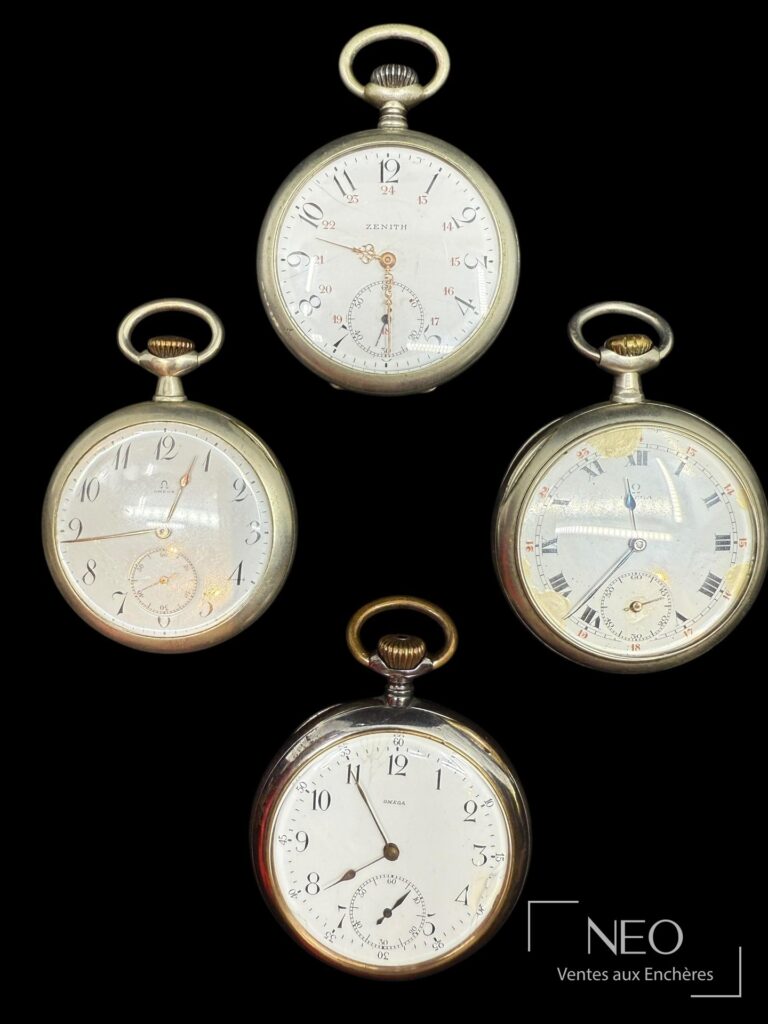 Lot de cinq montres à gousset