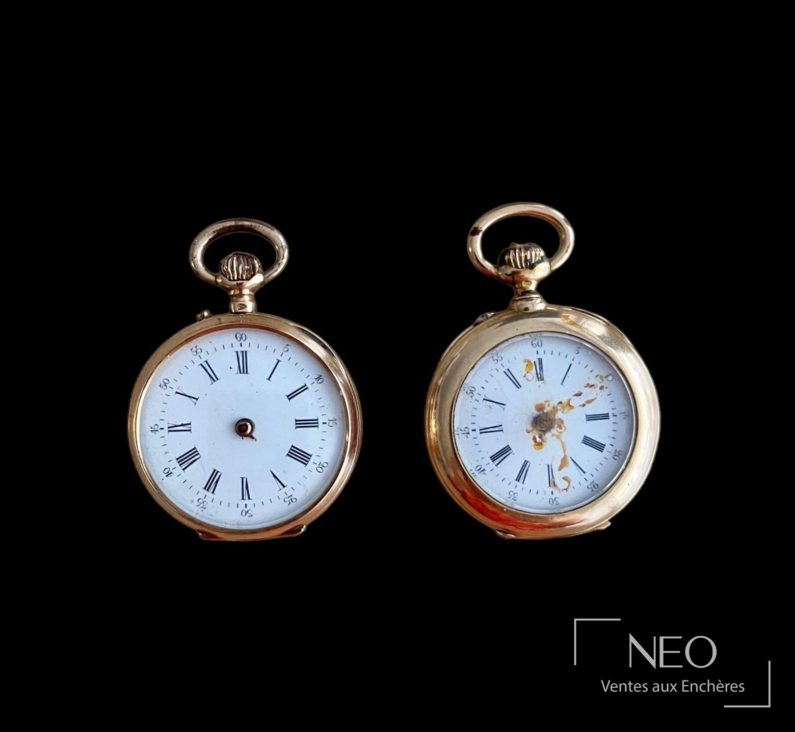 Lot de deux montres à gousset en or rose 18 carats