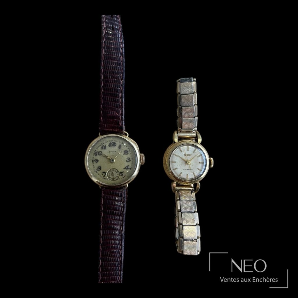 Deux montres anciennes vues de face