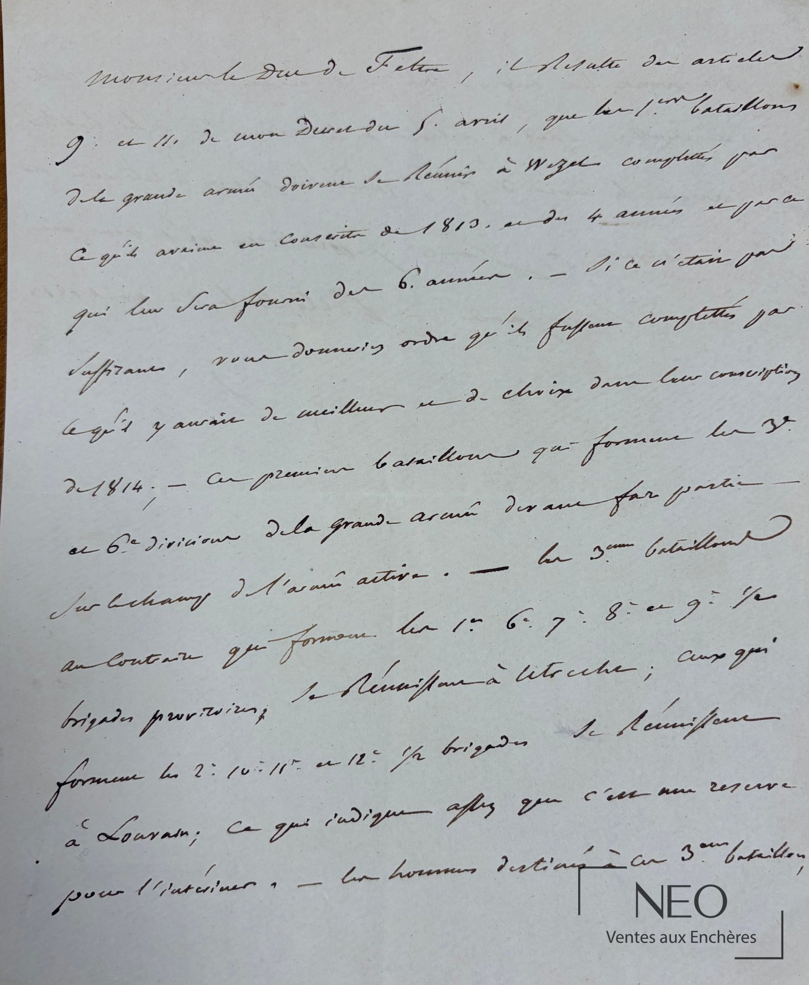 Napoléon Bonaparte, lettre signée à Clarke, duc de Feltre, 1813