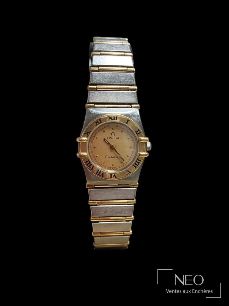 Montre Omega Constellation en acier et plaqué or