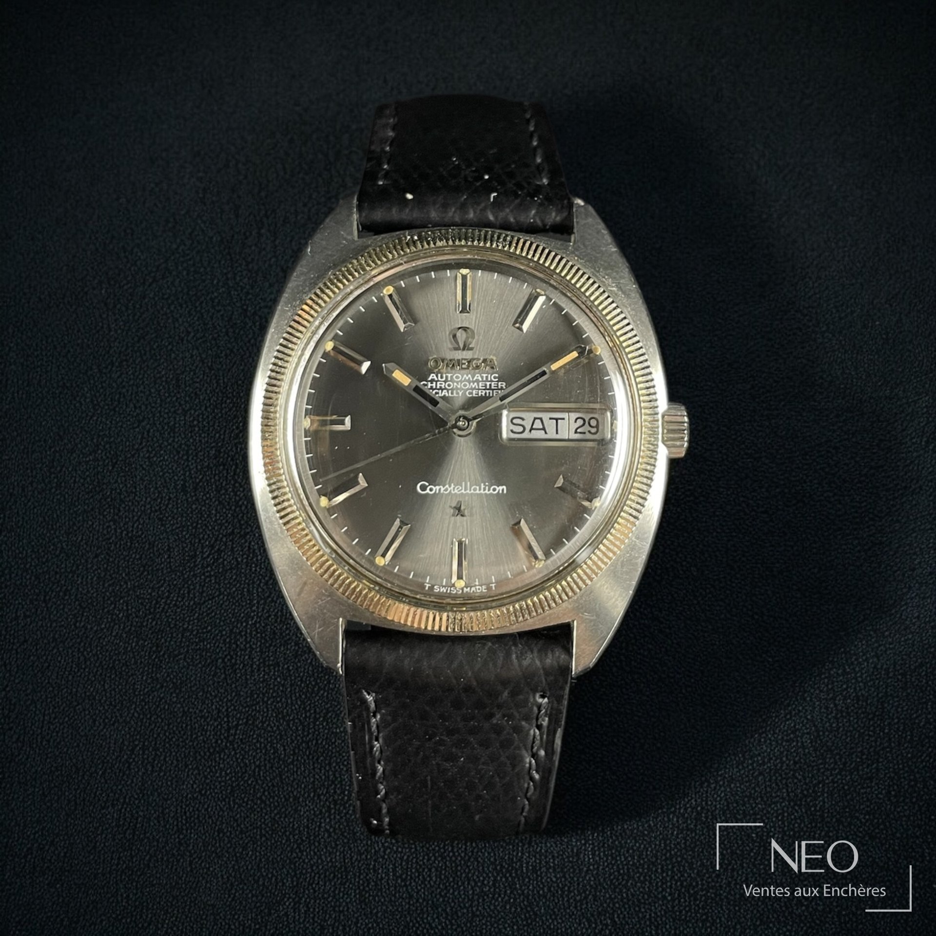 Omega Constellation « Boitier C » montre de sport automatique en acier