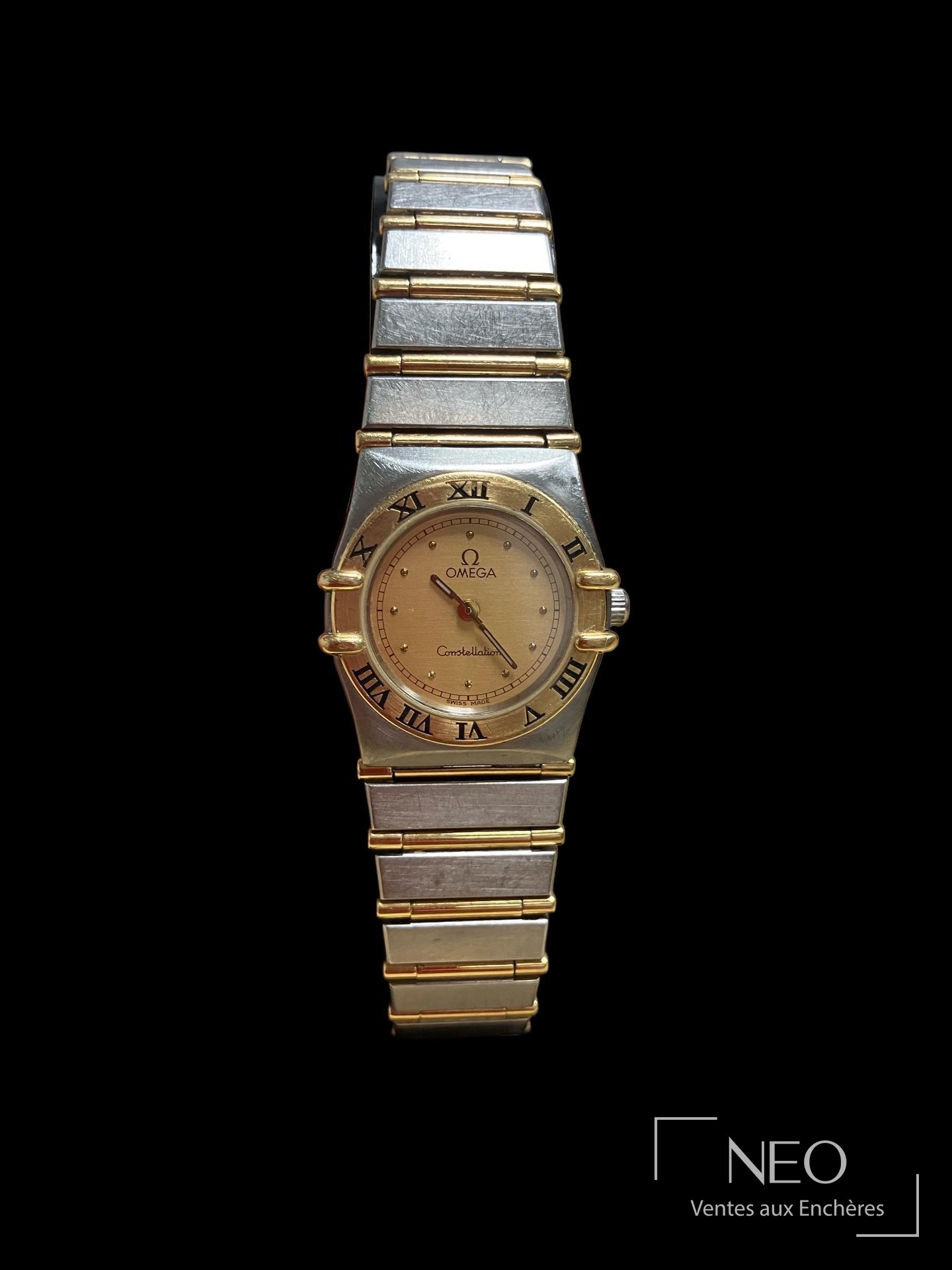 Montre Omega Constellation en acier et plaqué or