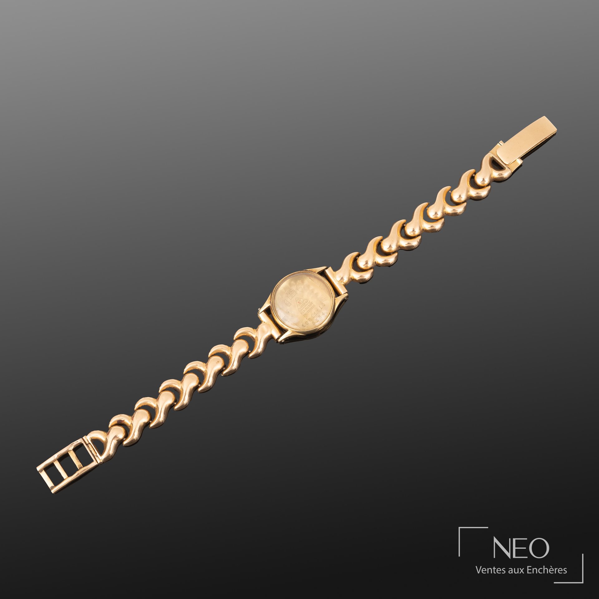 Omega montre-bracelet en or jaune 18K, mouvement manuel