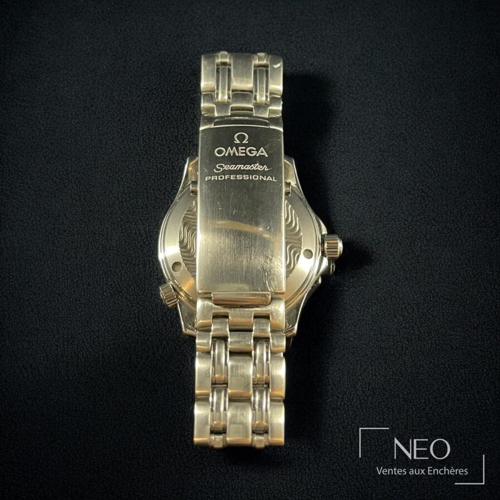 Fond vissé d’une Omega Seamaster en acier