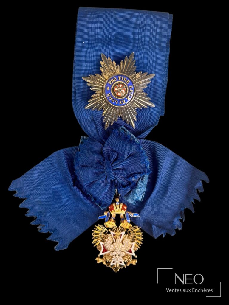 Ensemble de l'Ordre de l'Aigle blanc avec écharpe bleue et plaque