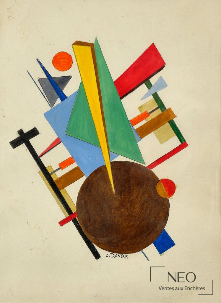 Composition abstraite colorée sur papier