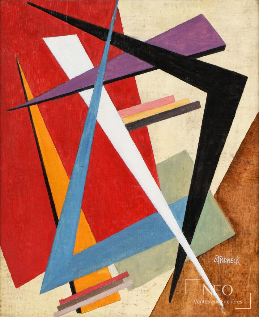 Composition abstraite aux formes géométriques colorées